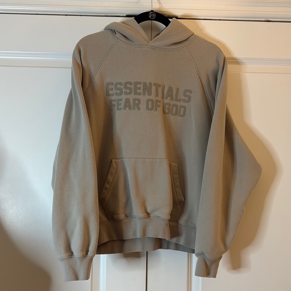 Fear of God Essentials Hoodie Oatmeal Taupe Pullover‎ Small FOG Authentic